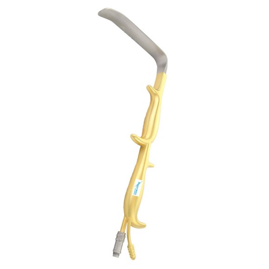 DOUBLE HANDED BREAST RETRACTOR WITH FIBER OPTIC LIGHT GUIDE