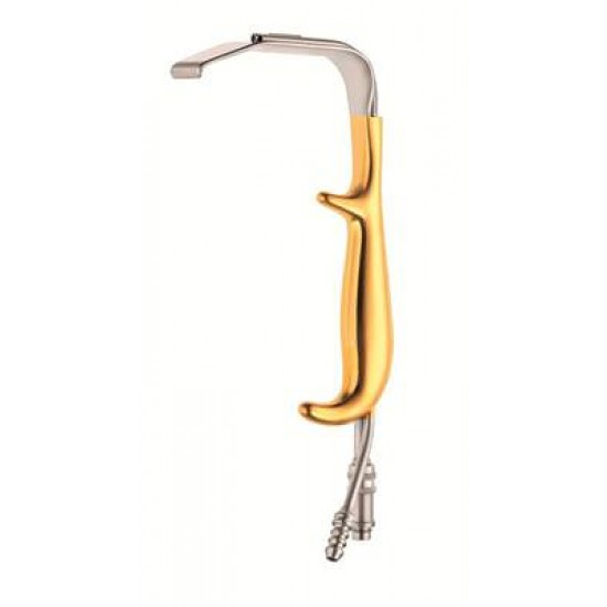 TEBBETTS RETRACTOR WITH FIBER OPTIC LIGHT GUIDE AND IRRIGATION TUBE, 18.5CM