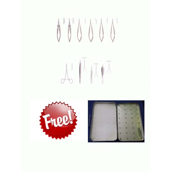 Micro Surgical Instruments Set (Free Box with Silicon Pad)