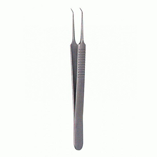 Micro Forceps, 45 Degree Angle, Sharp, 10.5cm