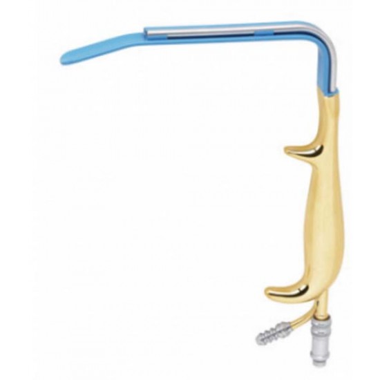Tebbetts Breast Augmentation Fiber Optic Retractor, Insulated Blade With Smooth End, 18.5 cm
